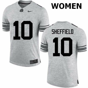 Women's Ohio State Buckeyes #10 Kendall Sheffield Gray Nike NCAA College Football Jersey Outlet XYL3844AO